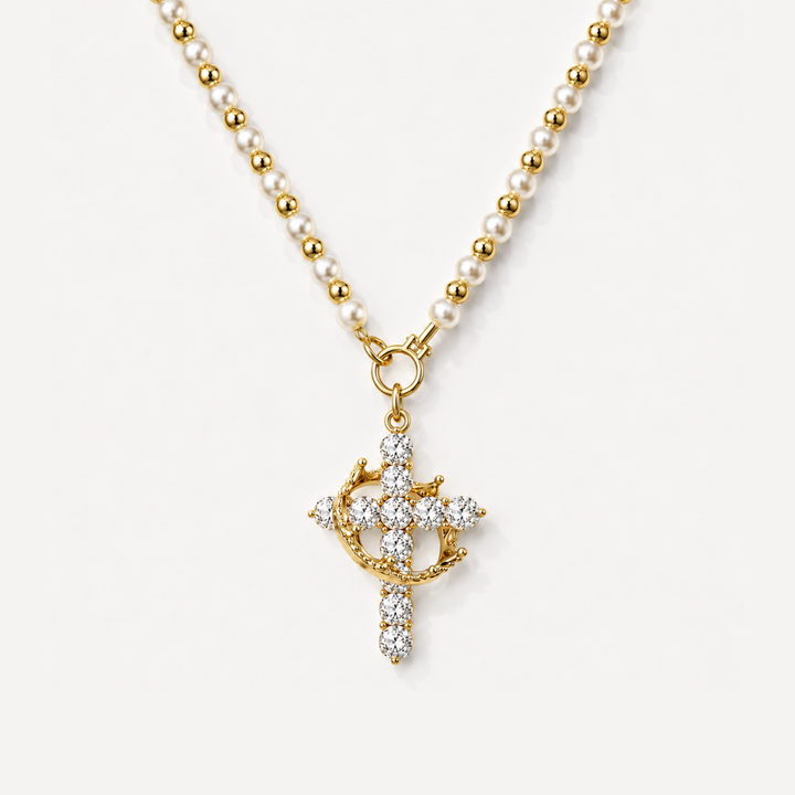 Pearl Cross Necklace